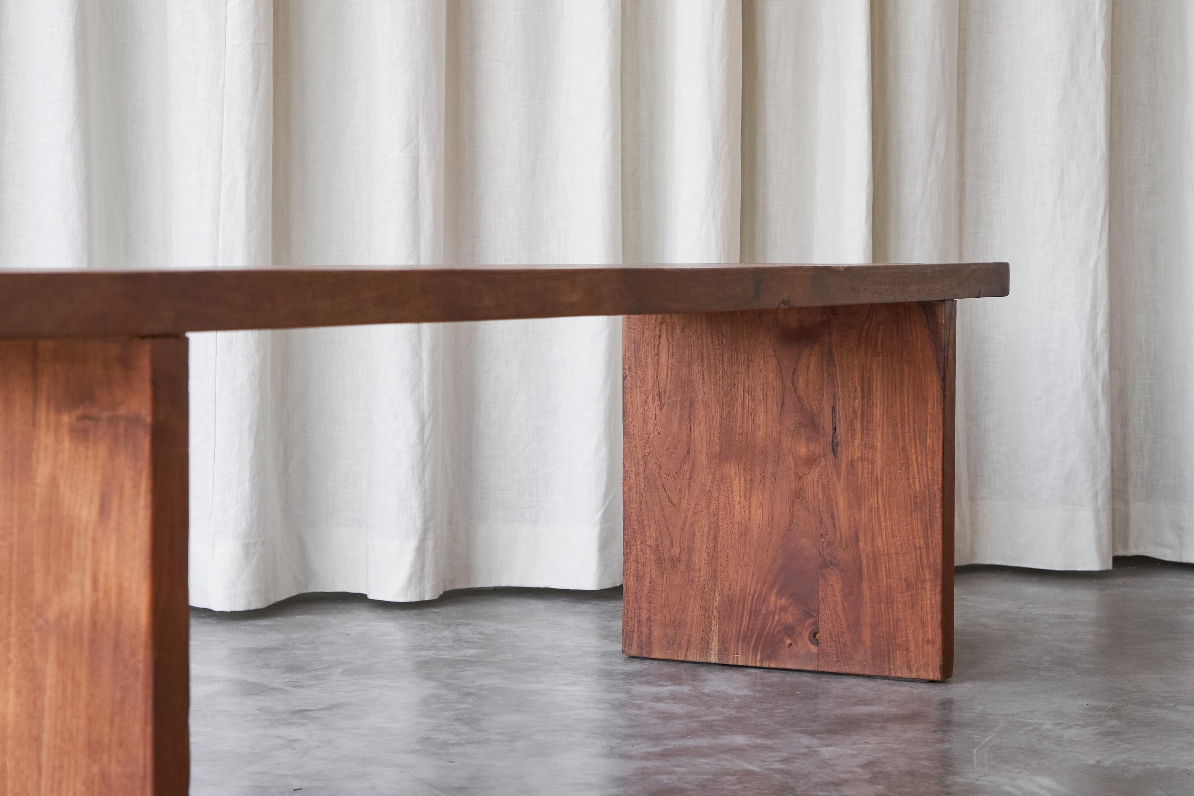Bench in Solid Walnut, France 1960s 4