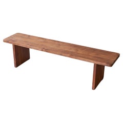 Retro Bench in Solid Walnut, France 1960s