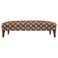 Retro Bench in the manner of Gio Ponti in wood and fabric, 1950s