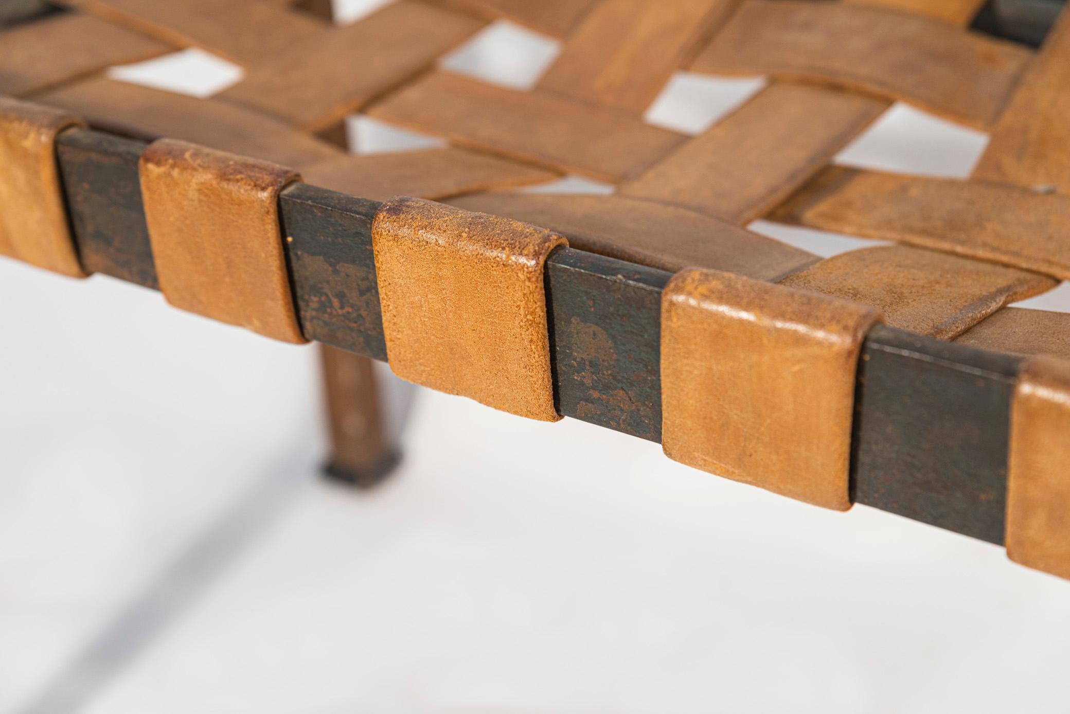 Leather Bench in the Style of the Antique, France, circa 1940