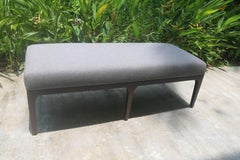 Bench in Walnut Brown Finish with Blend Coal Fabric