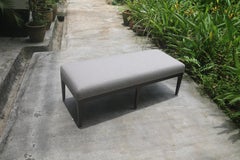 Bench in Walnut Brown Finish with Blend Nomad Fabric