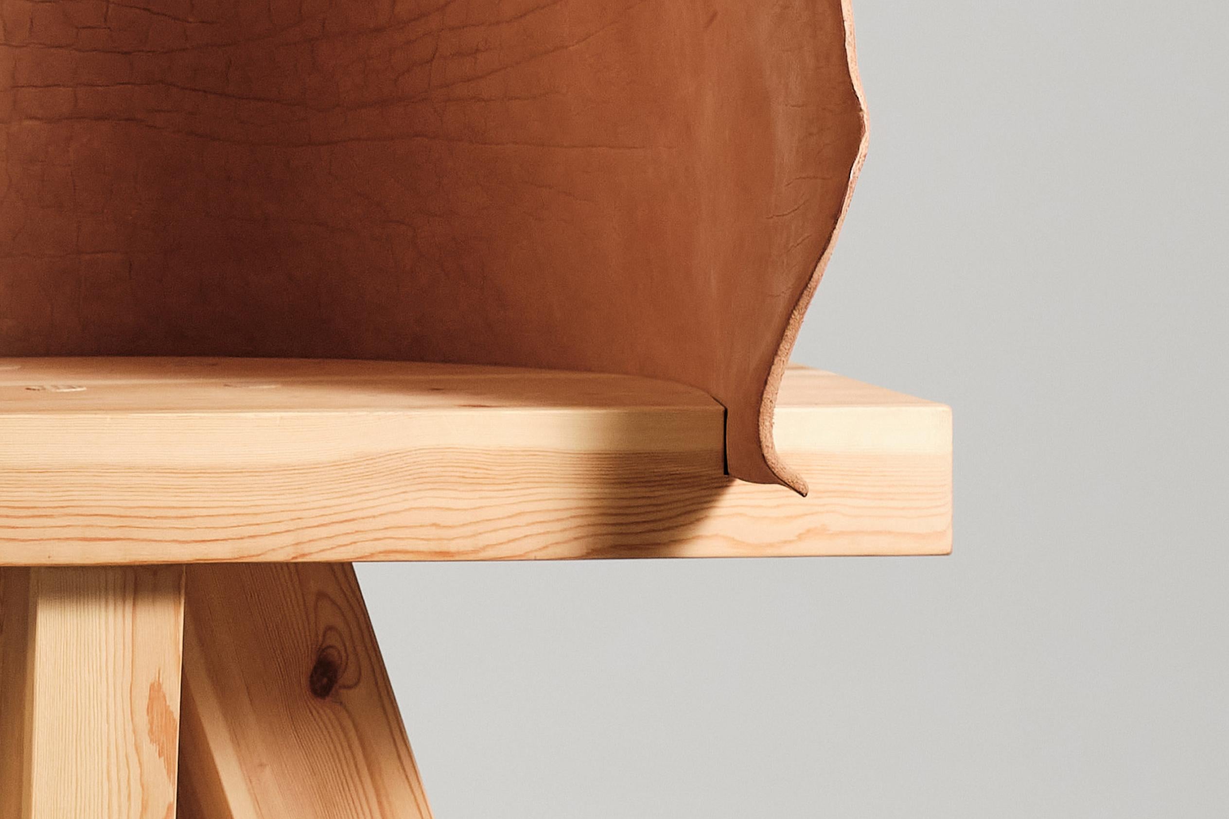 Banc en cuir de buffle d'eau Sculpture unique Mímesis 7 de Jordi Ribaudí en vente 1