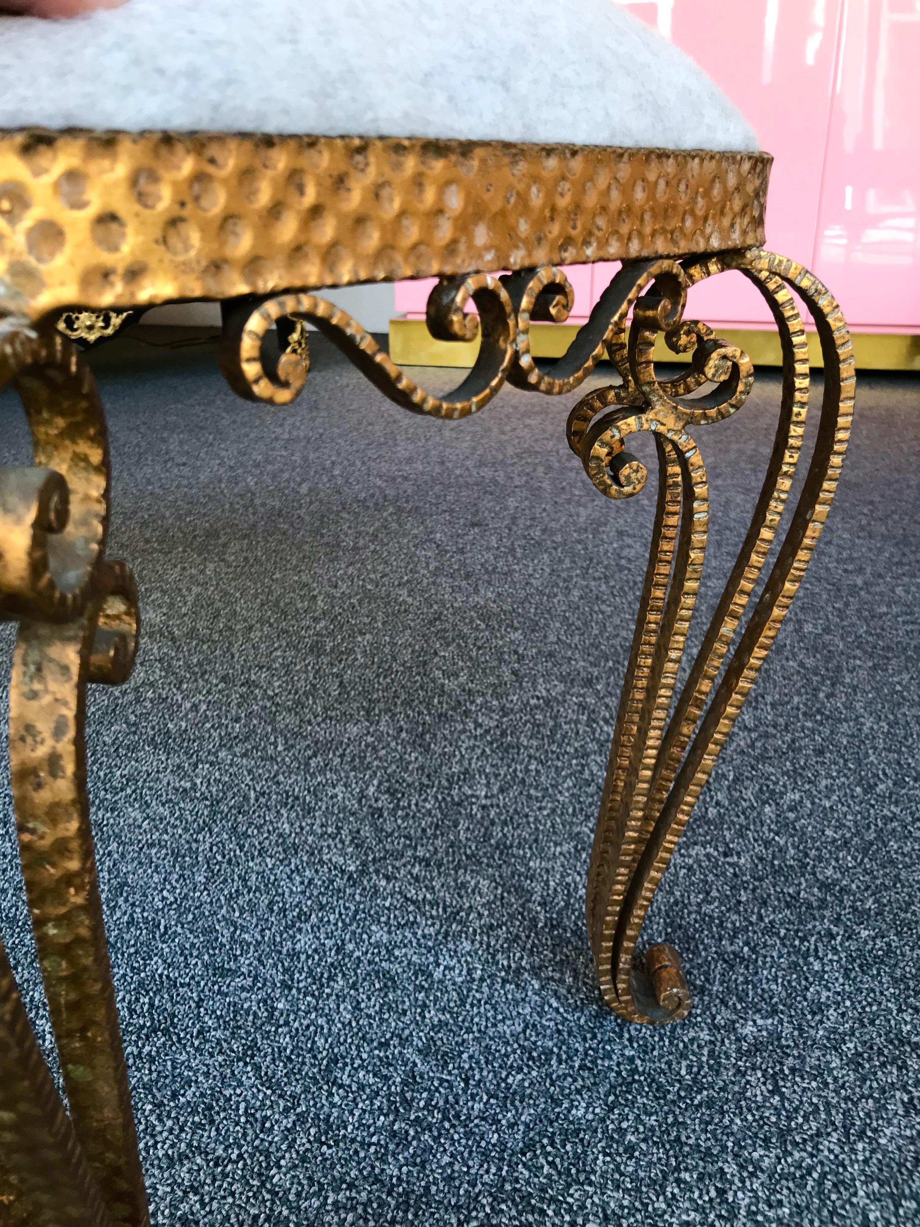 Bench Iron Gold Leaf by Pier Luigi Colli, Italy, 1950s In Good Condition For Sale In SAINT-OUEN, FR