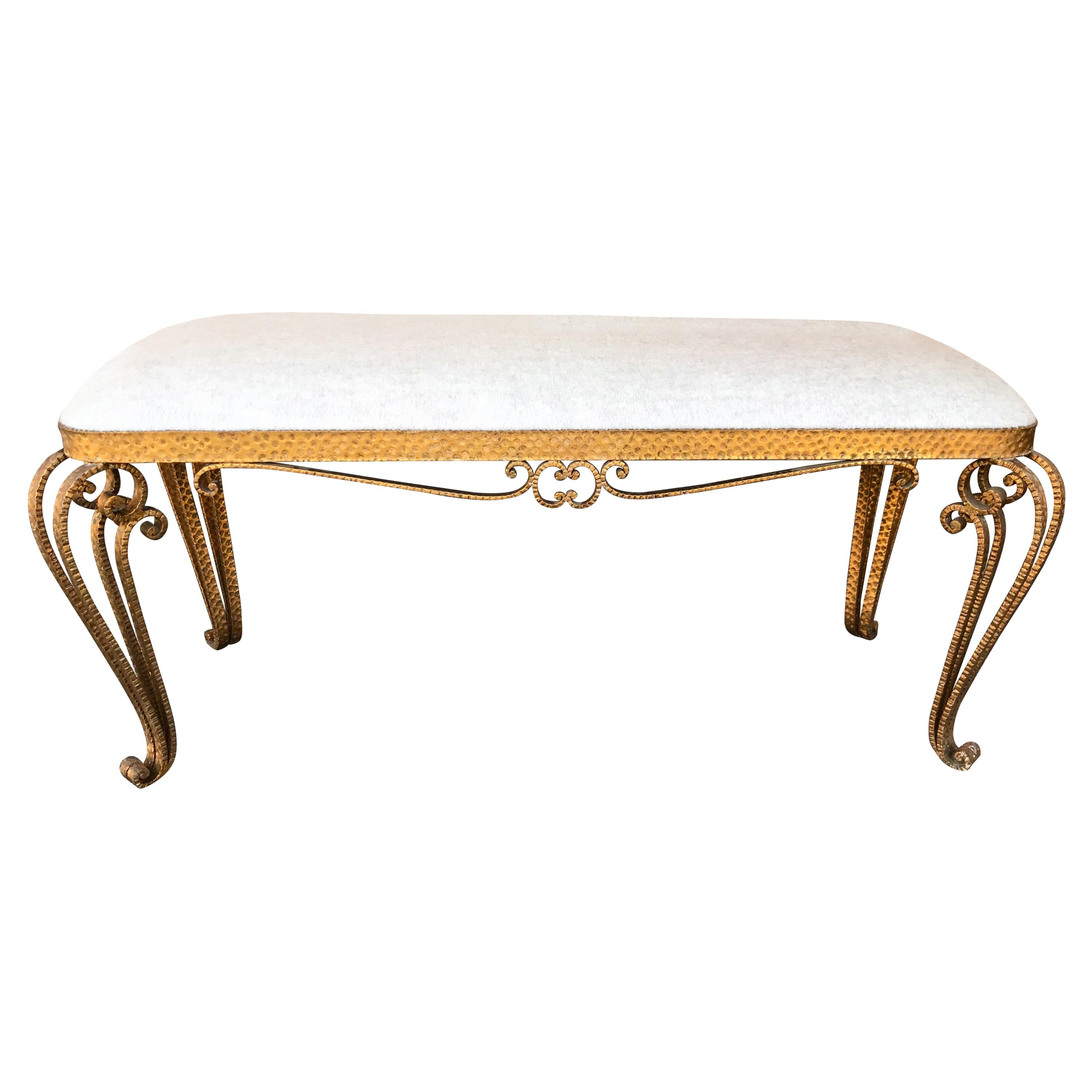 Banc en fer feuille d'or par Pier Luigi Colli, Italie, années 1950 en vente