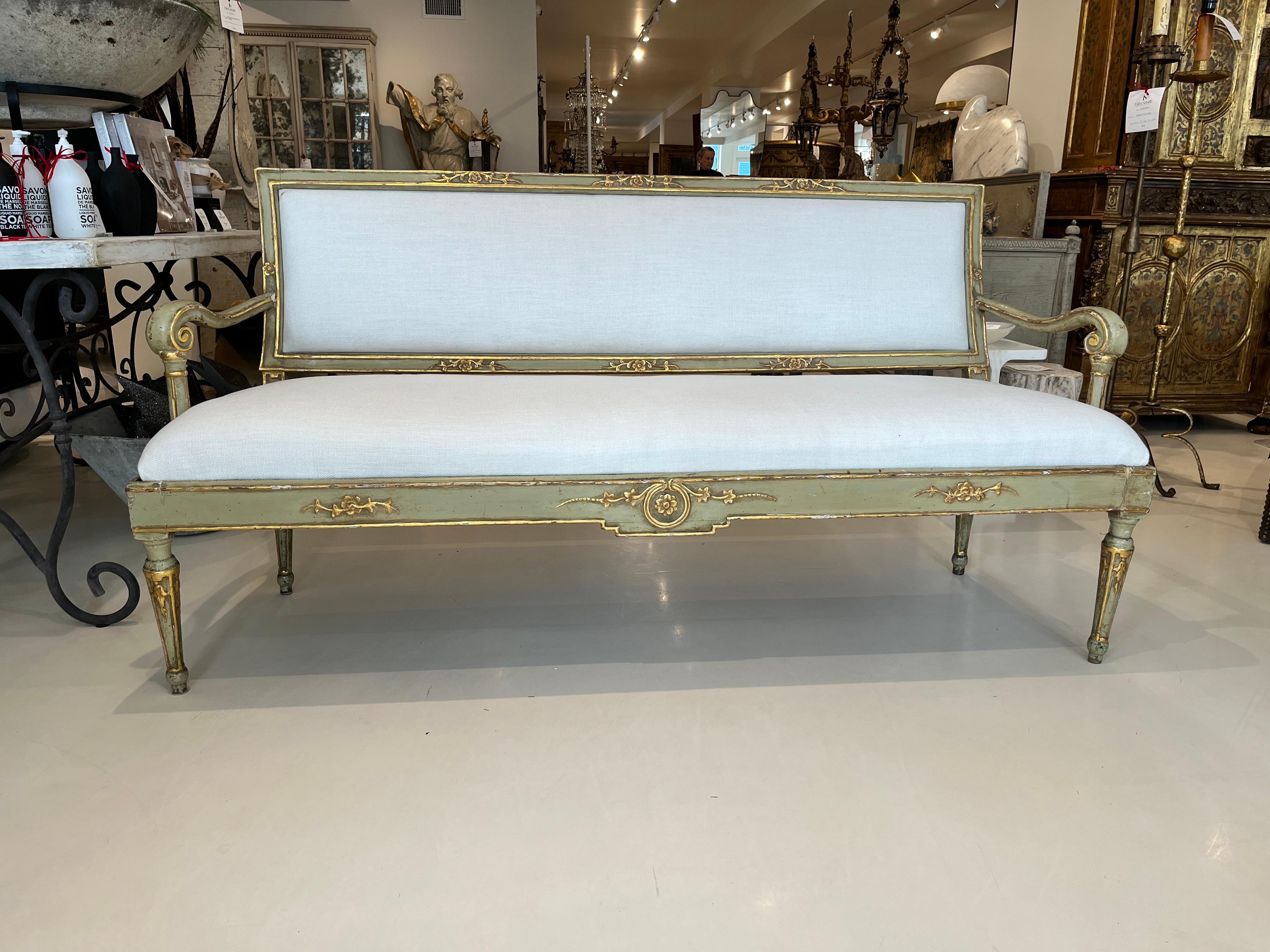 Bench, Italian Louis XVI Settee For Sale