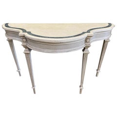 Bench Made English Adam Style Simulated Marble Console Table