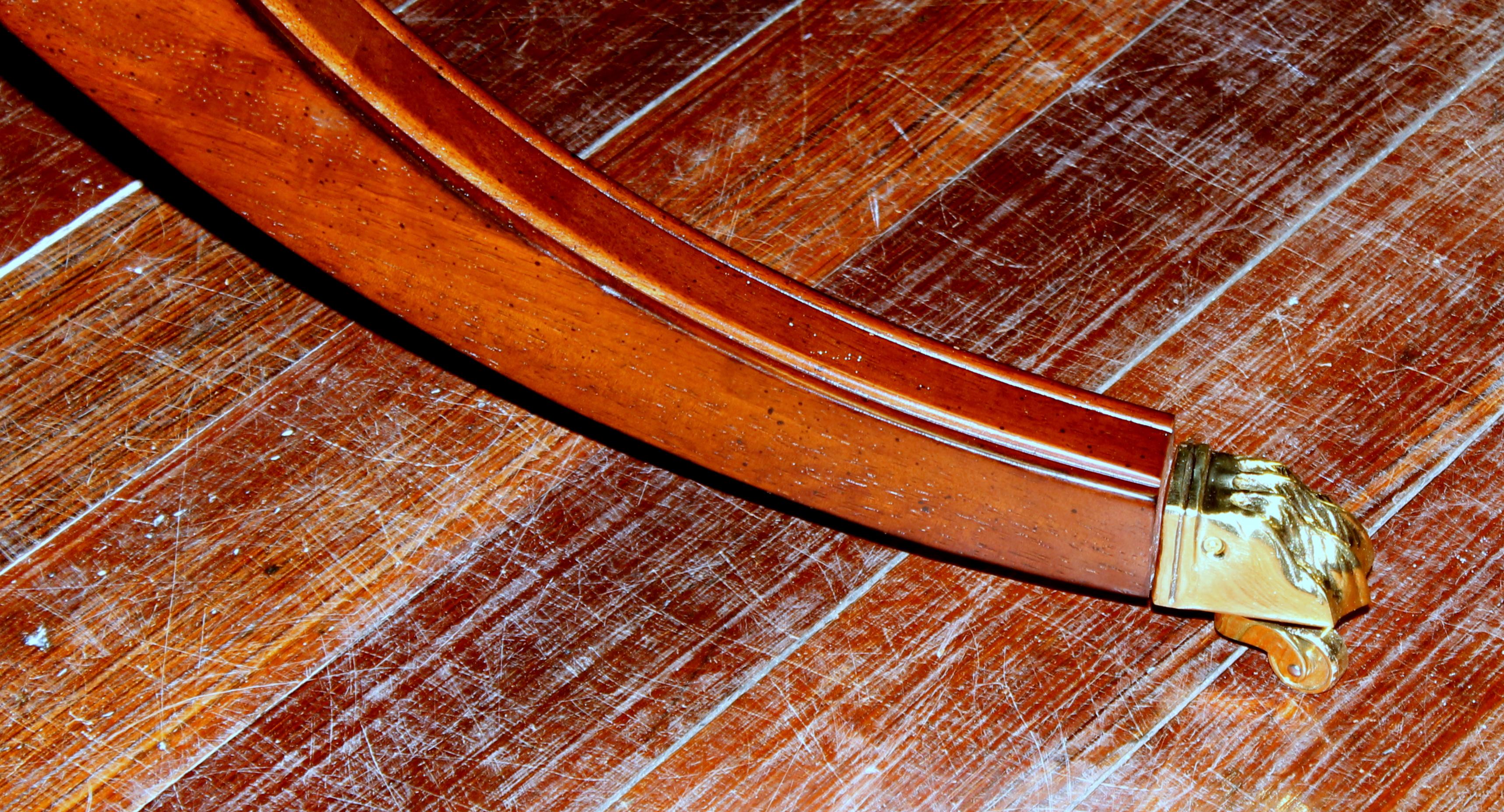 Bench Made Inlaid and Book-Matched Flame Mahogany Sheraton Style Dining Table 5