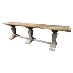 Bench made Italian style painted console or library table