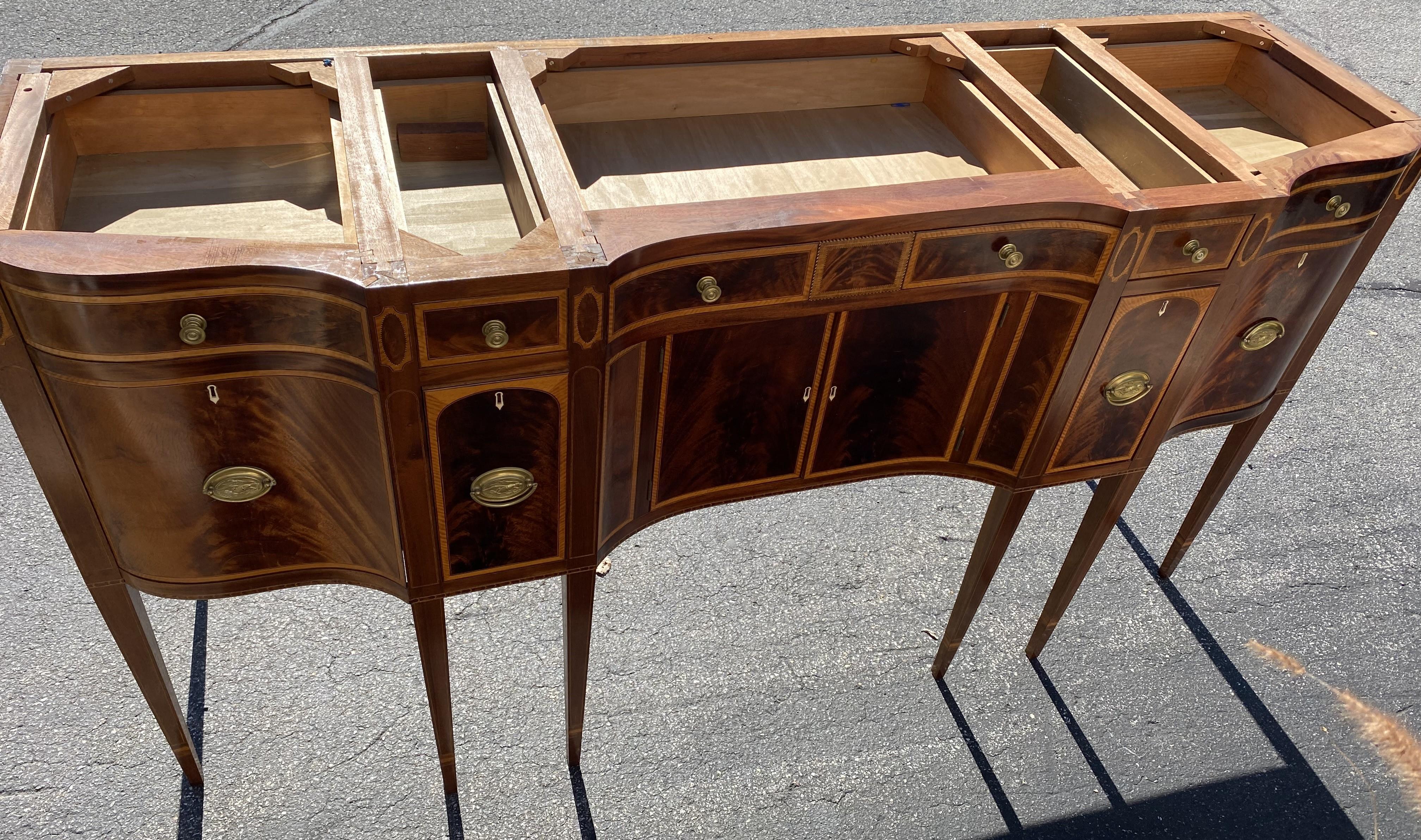 Bench Made Mahogany Federal Style Sideboard with Fabulous Inlay 8