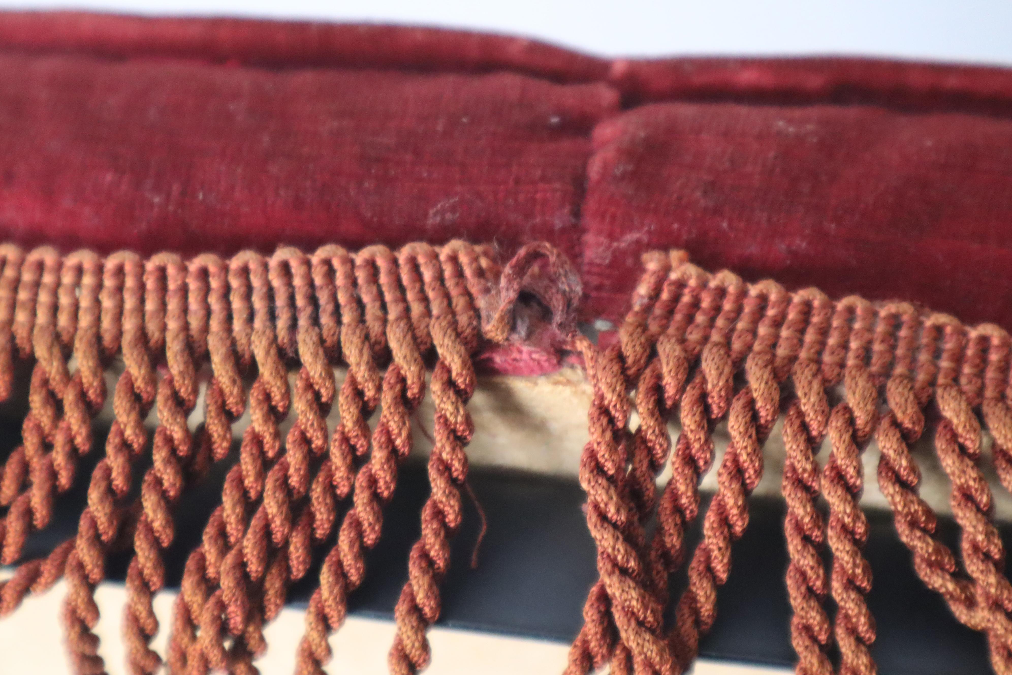 Bench made of Red Velvet  and Brass in the Style of Maison Jansen,  1960s 10