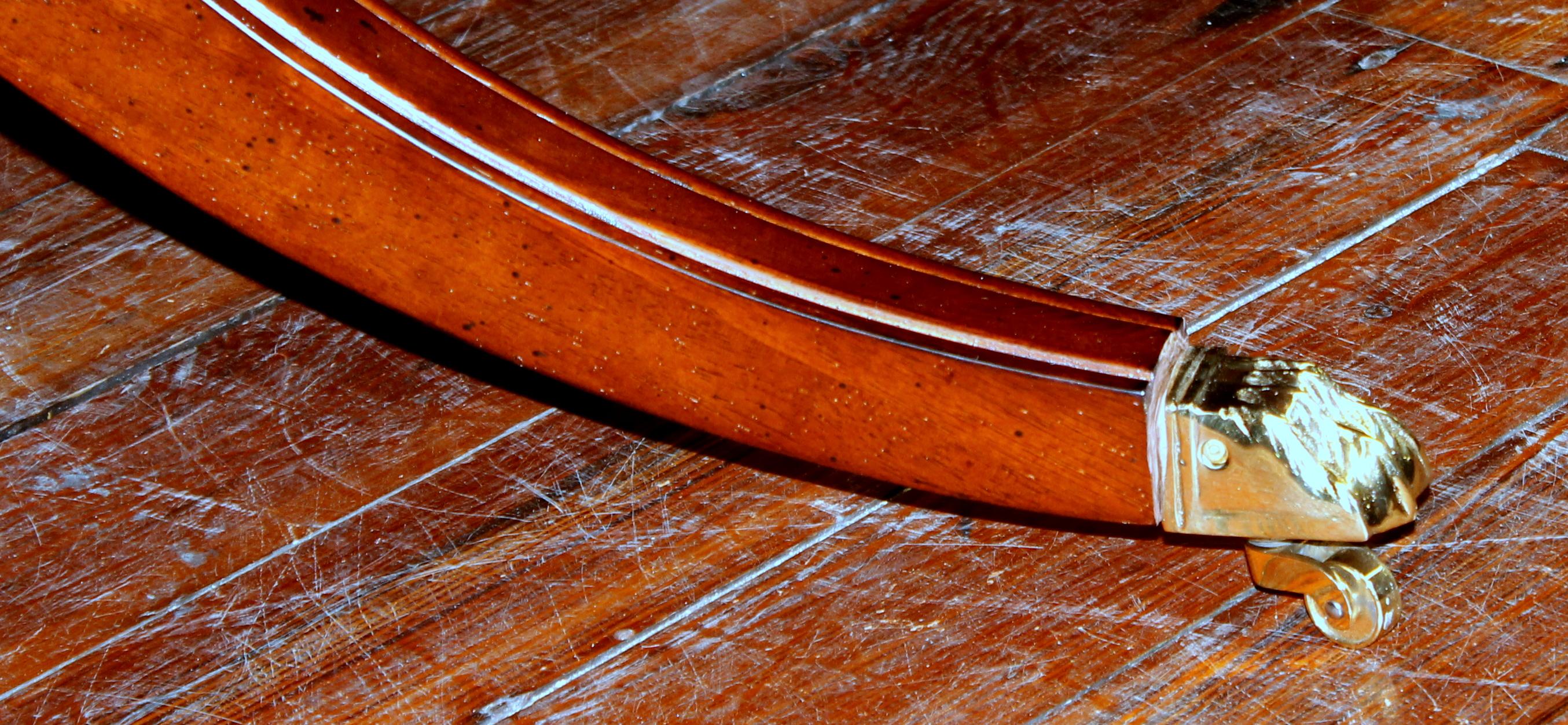 Bench Made Reprod, Inlaid Flame or Crotch Mahogany Sheraton Style Dining Table 5