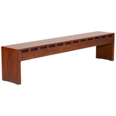 Vintage Bench Midcentury in Rosewood by Giuseppe Rivadossi, 1940s