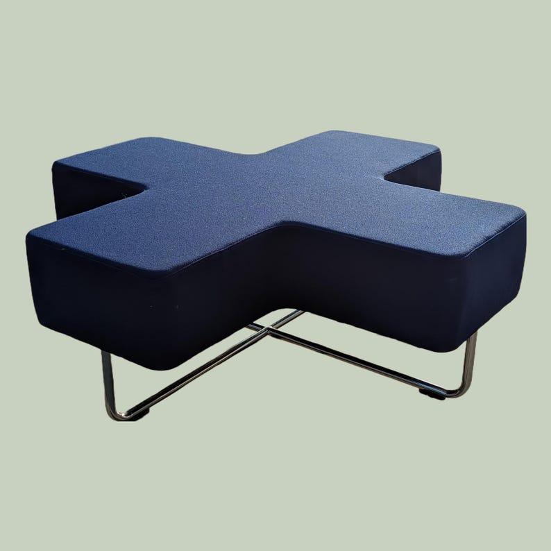 Mid-Century Modern Bench, Modular Seating By Allermuir, Cross Shape, Modern, Commercial Grade For Sale