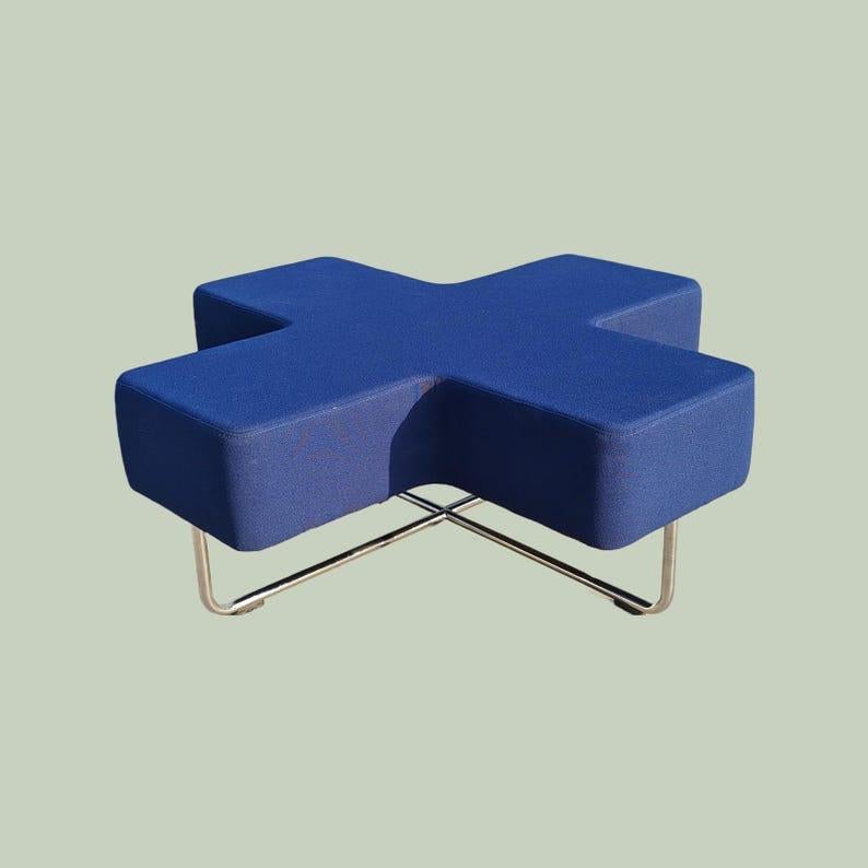 20th Century Bench, Modular Seating By Allermuir, Cross Shape, Modern, Commercial Grade For Sale