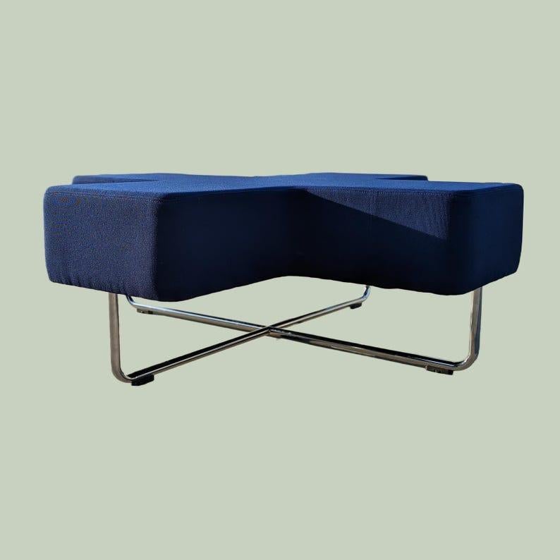 Metal Bench, Modular Seating By Allermuir, Cross Shape, Modern, Commercial Grade For Sale
