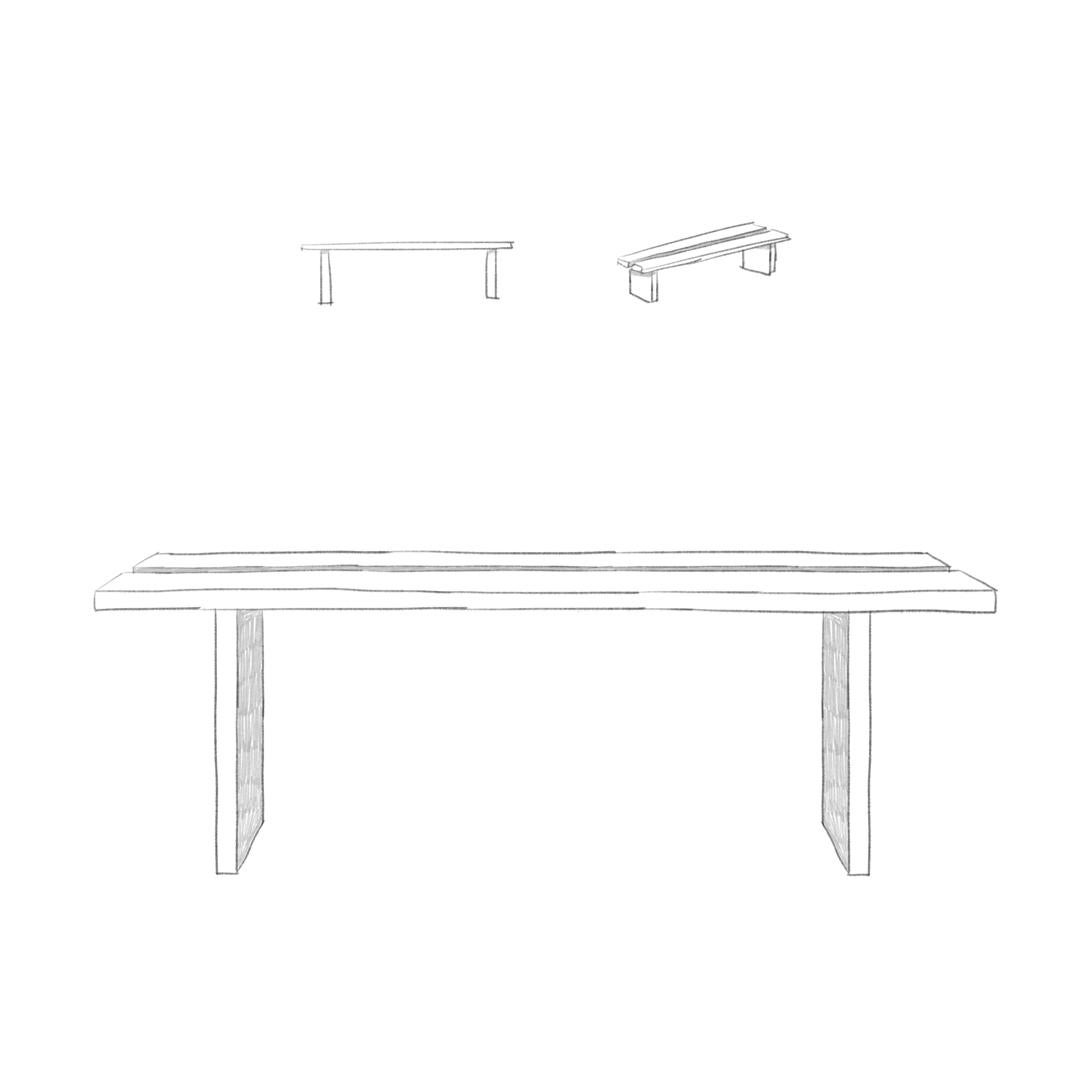 Scandinavian Modern Bench Natural Wood For Sale