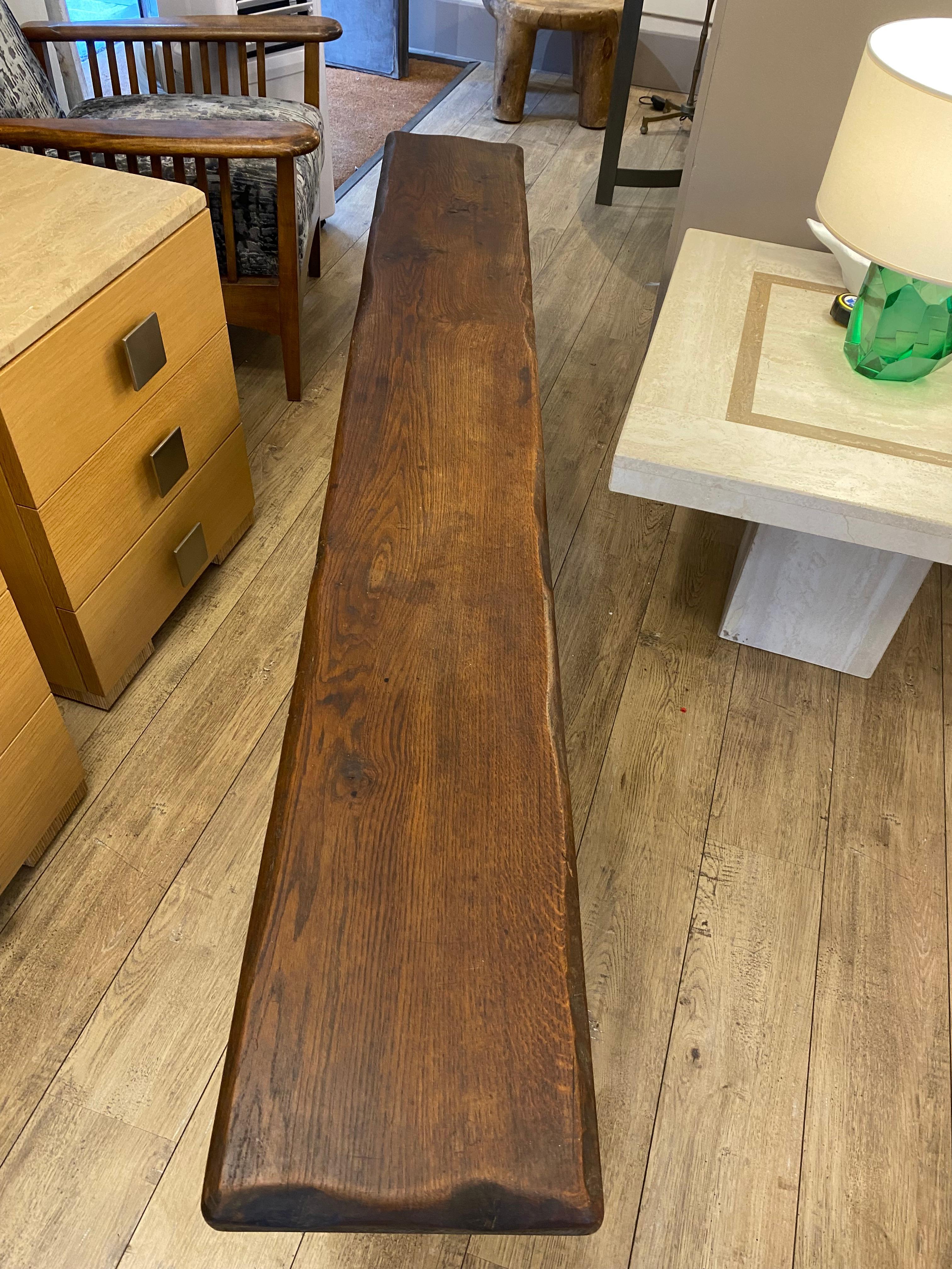 Bench, oak, rustic, XX eme For Sale 3