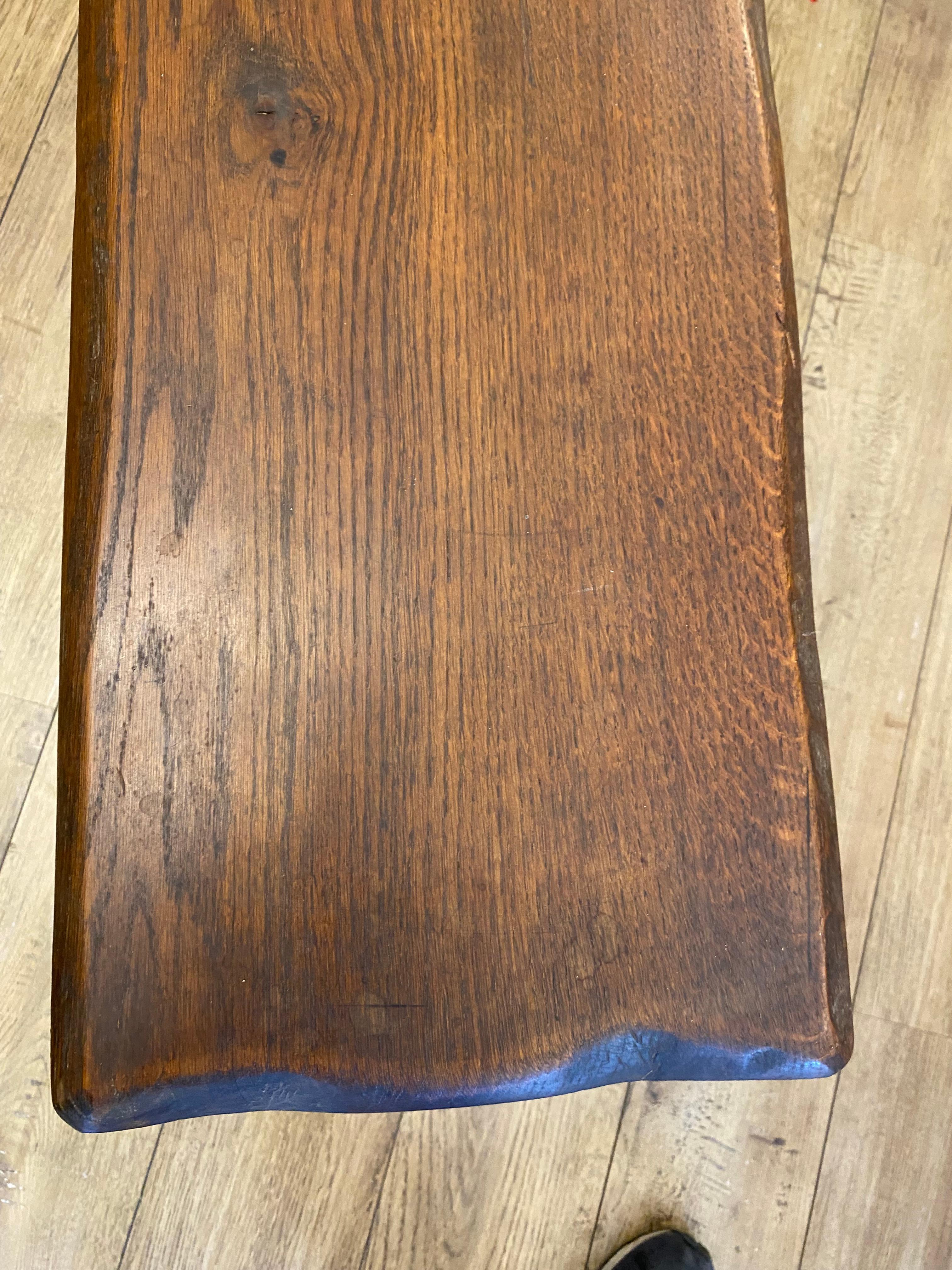 Bench, oak, rustic, XX eme For Sale 4