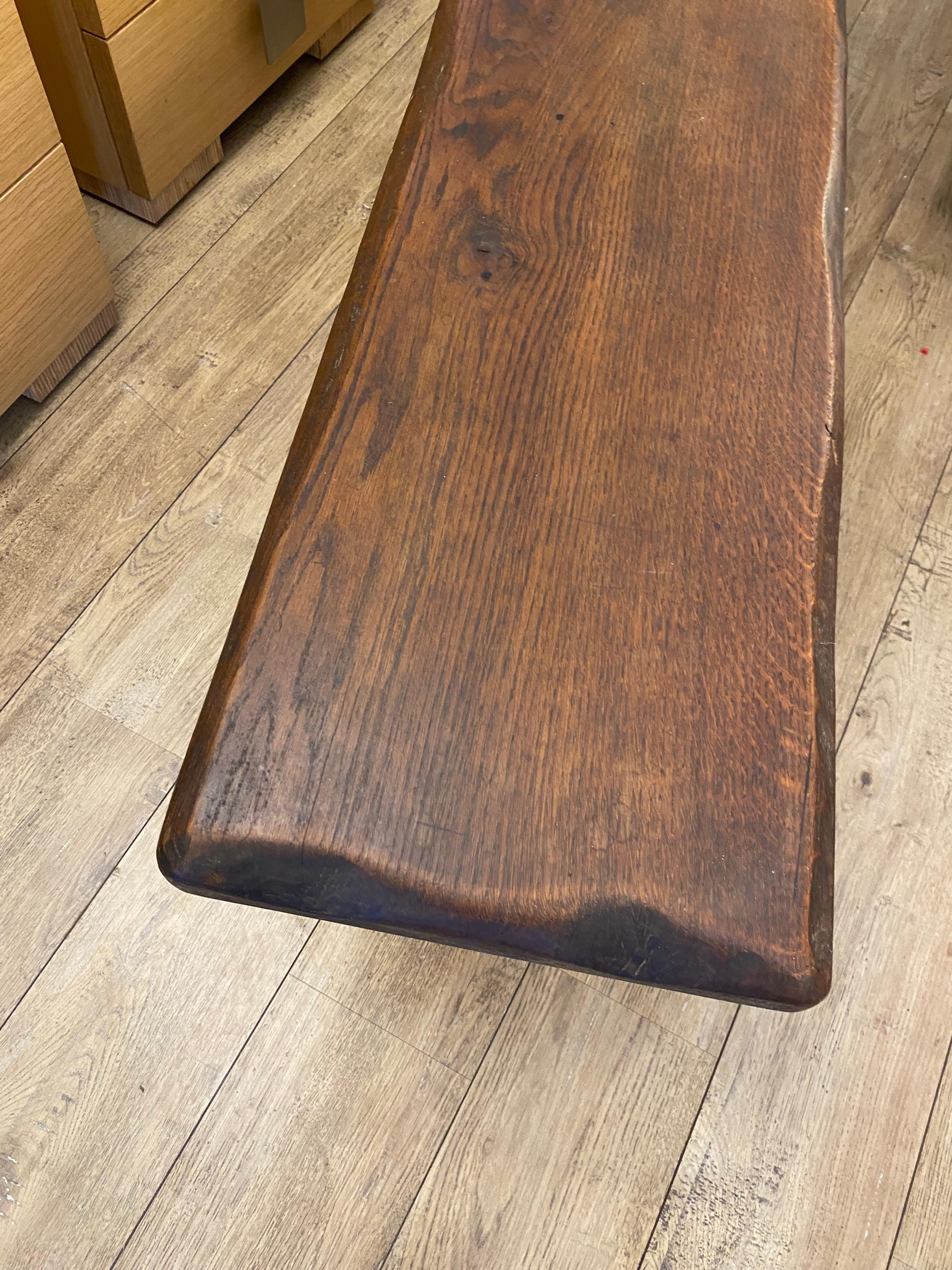 Bench, oak, rustic, XX eme For Sale 7