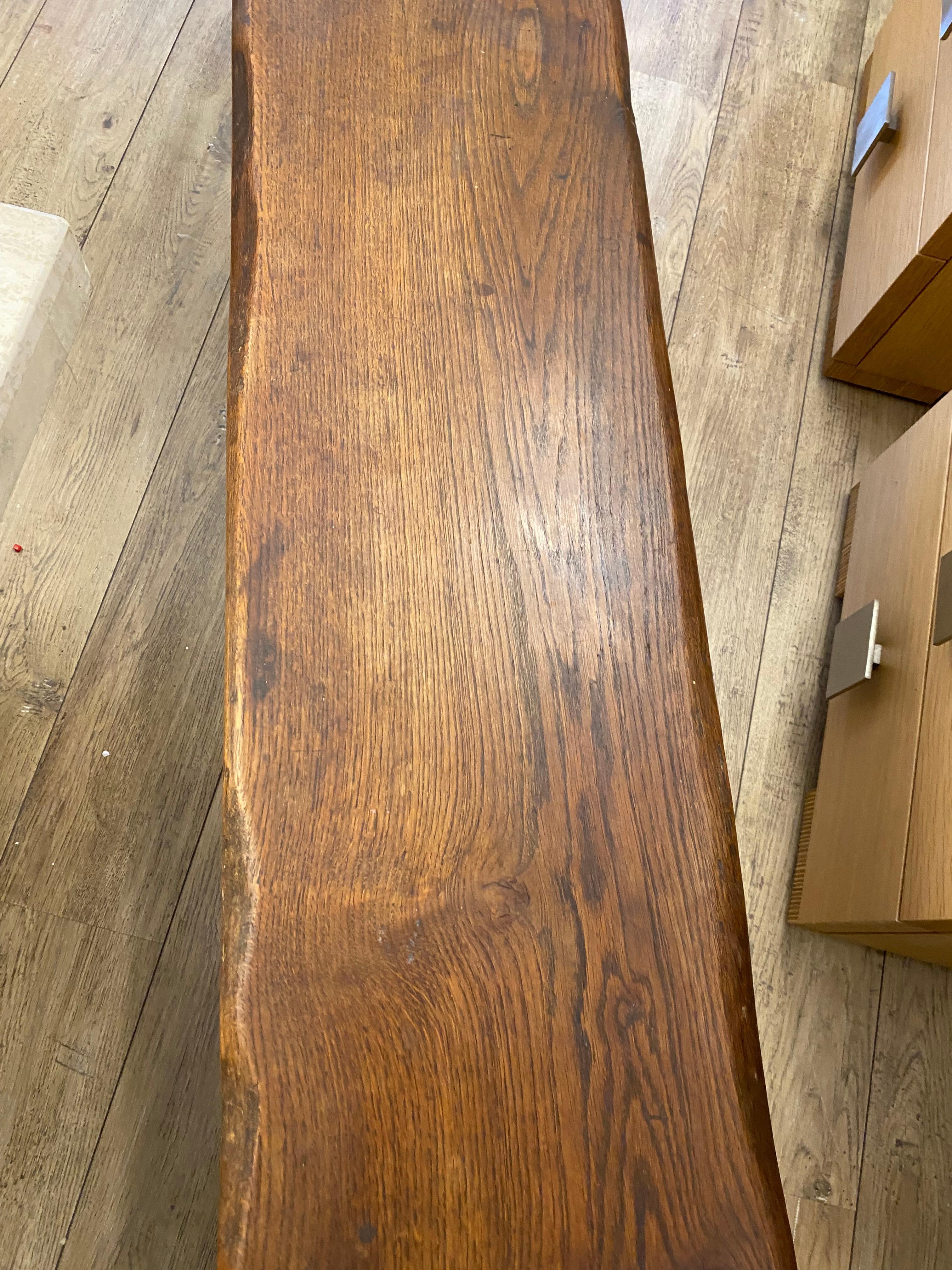Bench, oak, rustic, XX eme For Sale 9