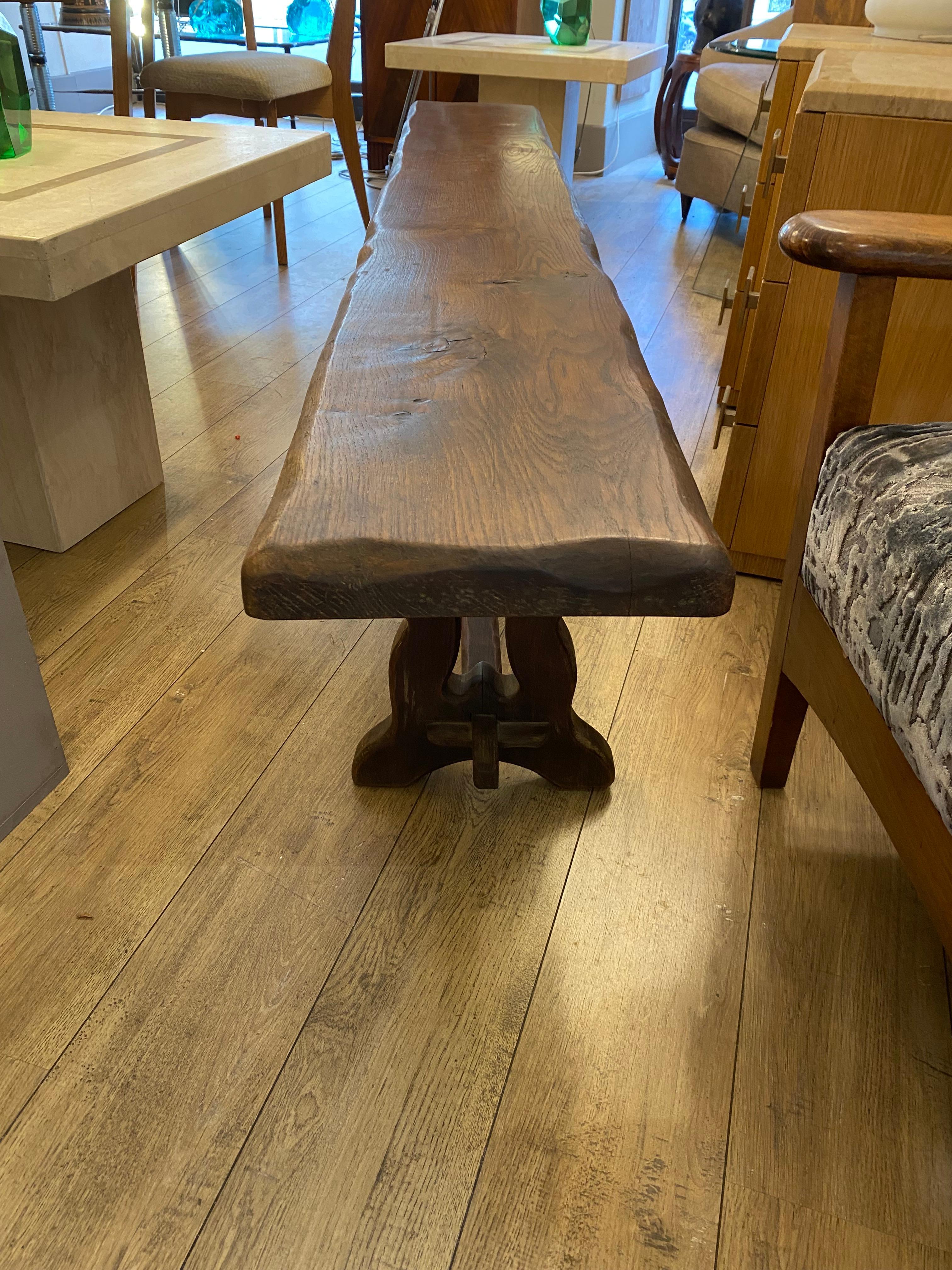 Bench, oak, rustic, XX eme For Sale 10