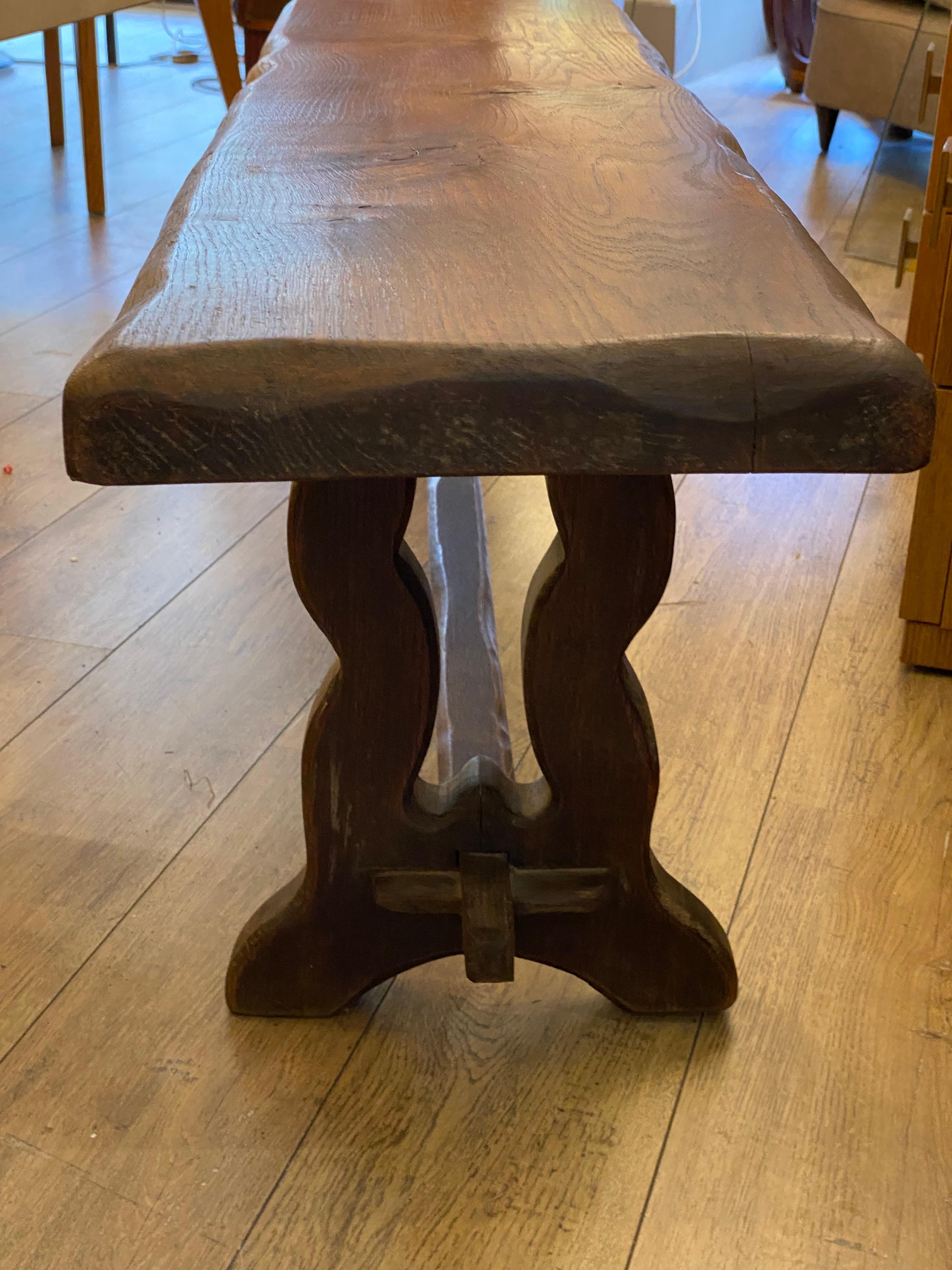 Bench, oak, rustic, XX eme In Good Condition For Sale In Nice, FR