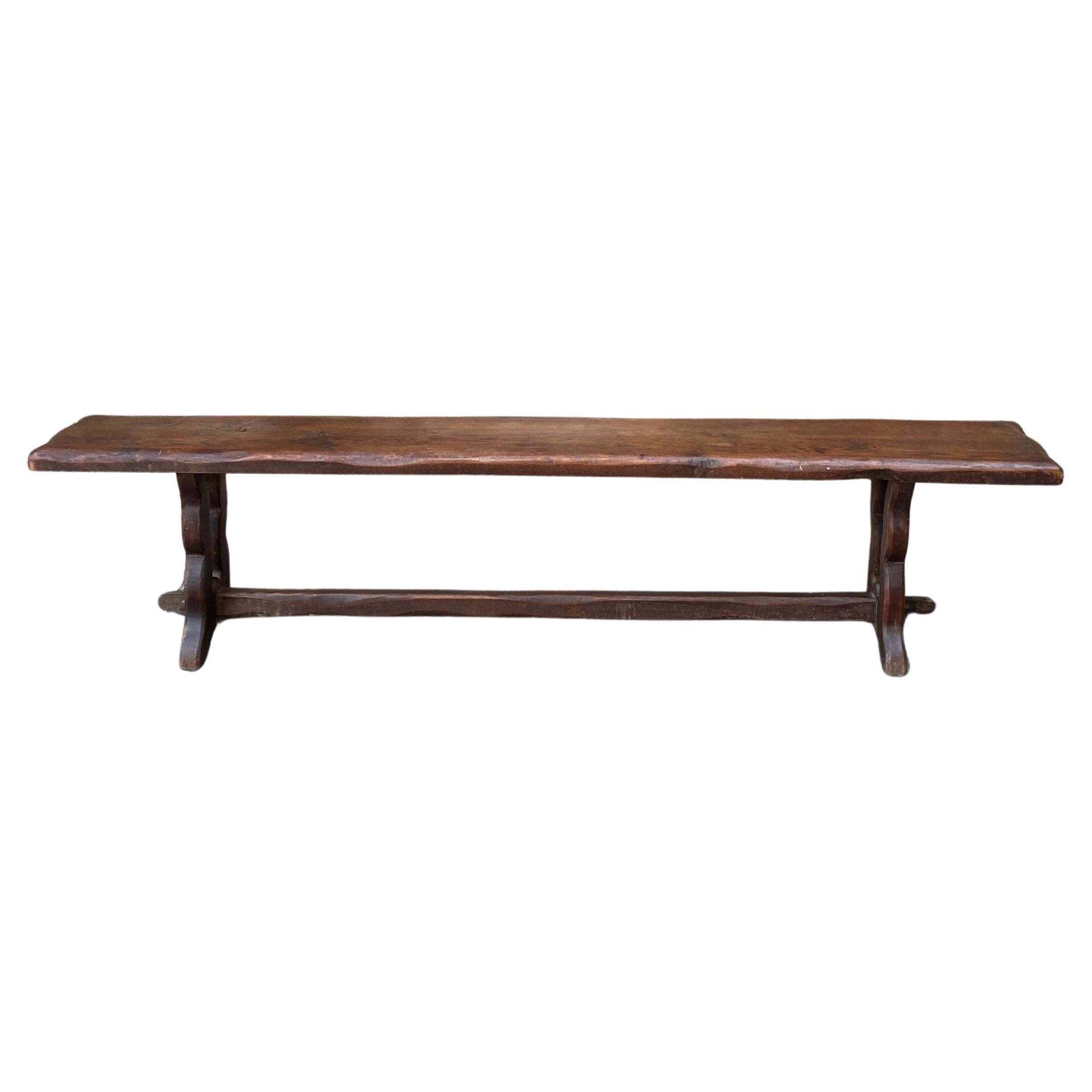 Bench, oak, rustic, XX eme For Sale