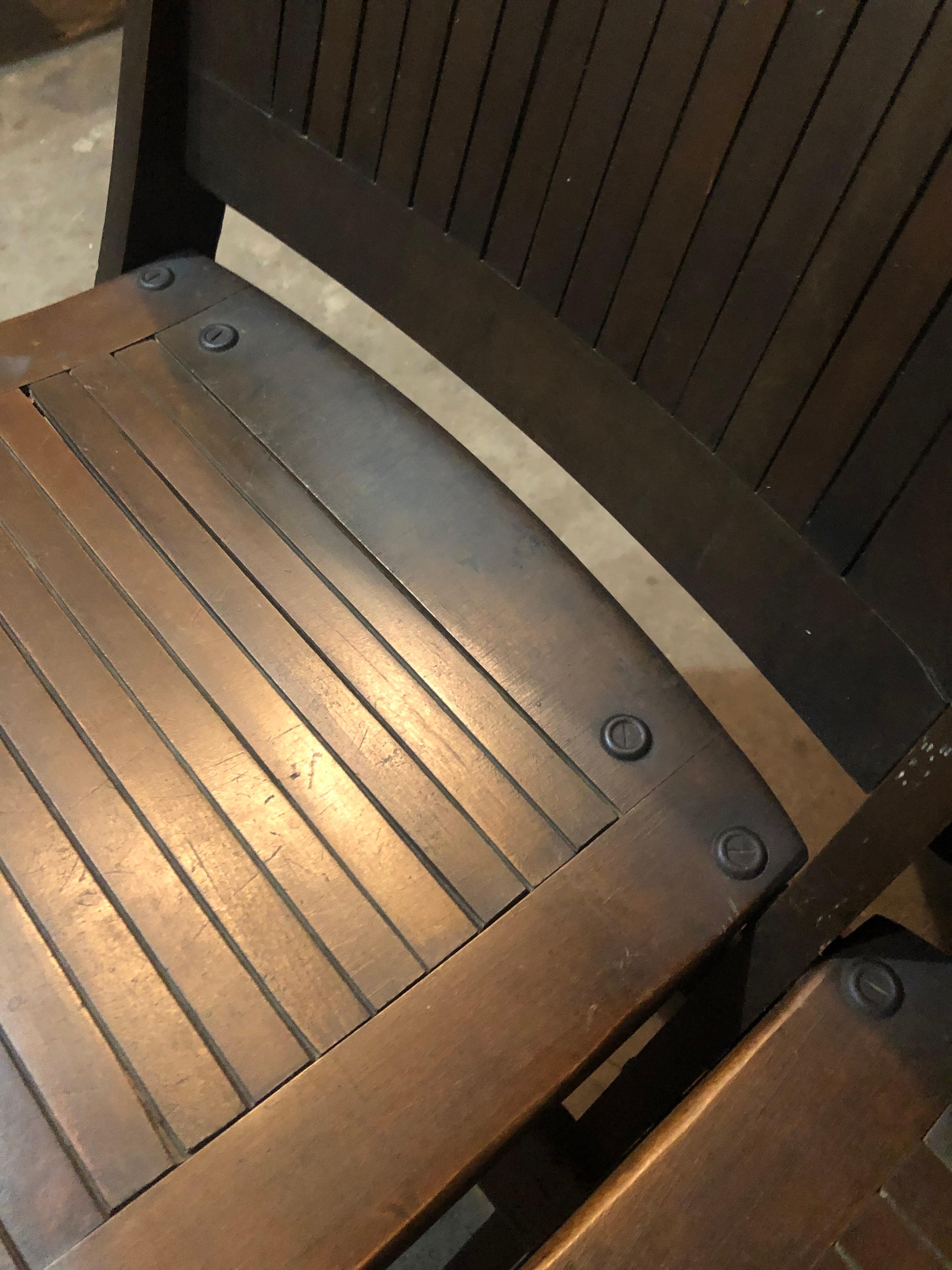 Early 20th Century Bench of Oak, 4-Seat, Folding, circa 1920s for Restaurant, Hotel Lobby, Hallway For Sale