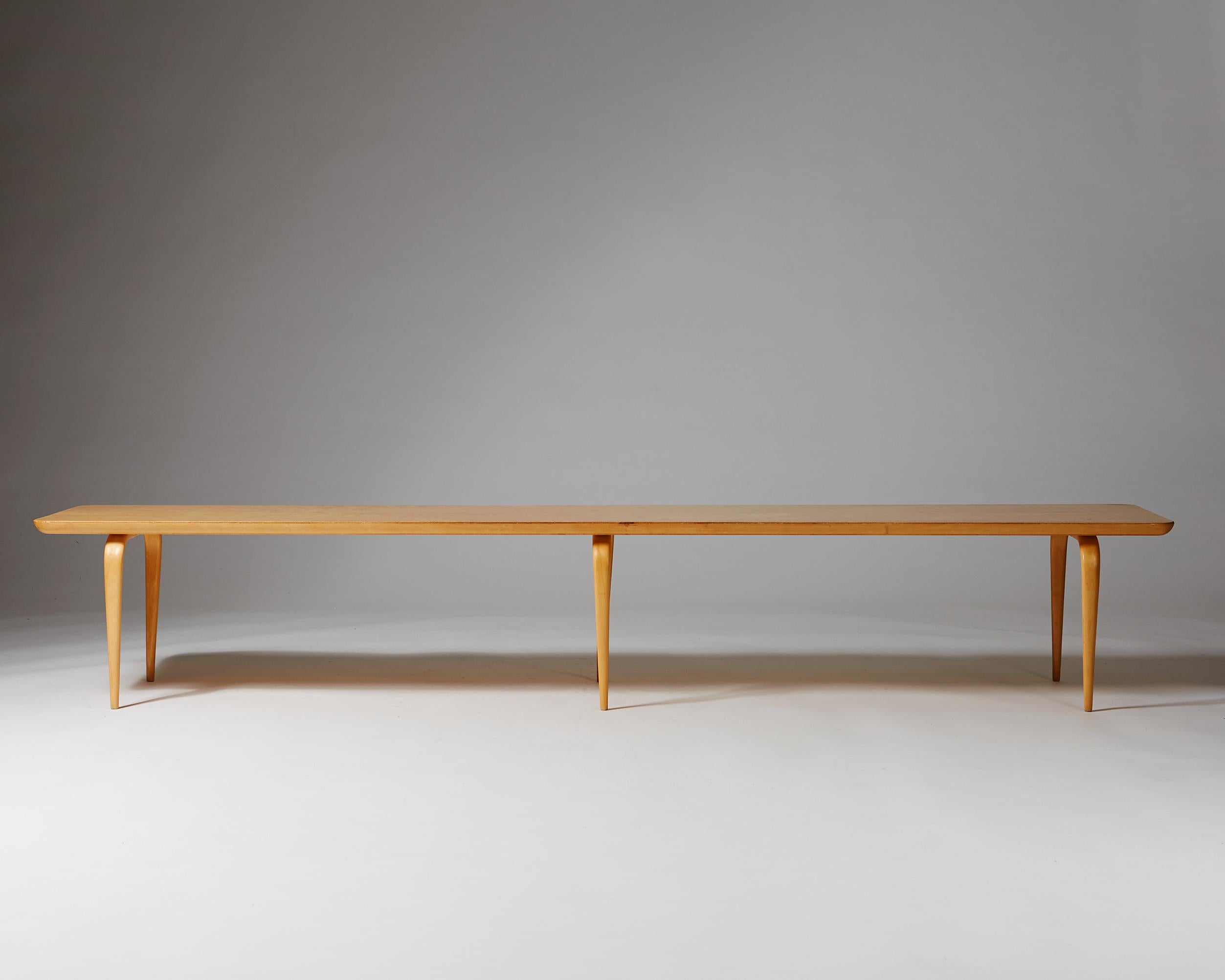 Scandinavian Modern Bench or Coffee Table “Annika” Designed by Bruno Mathsson for Karl Mathsson