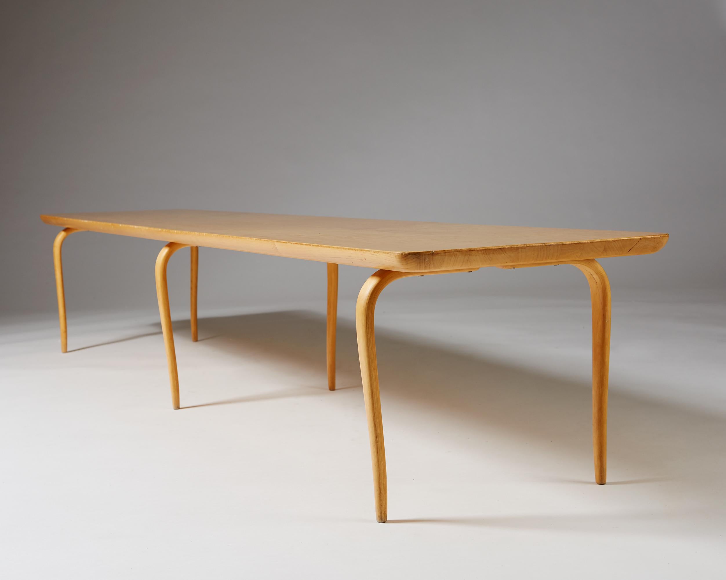 Swedish Bench or Coffee Table “Annika” Designed by Bruno Mathsson for Karl Mathsson