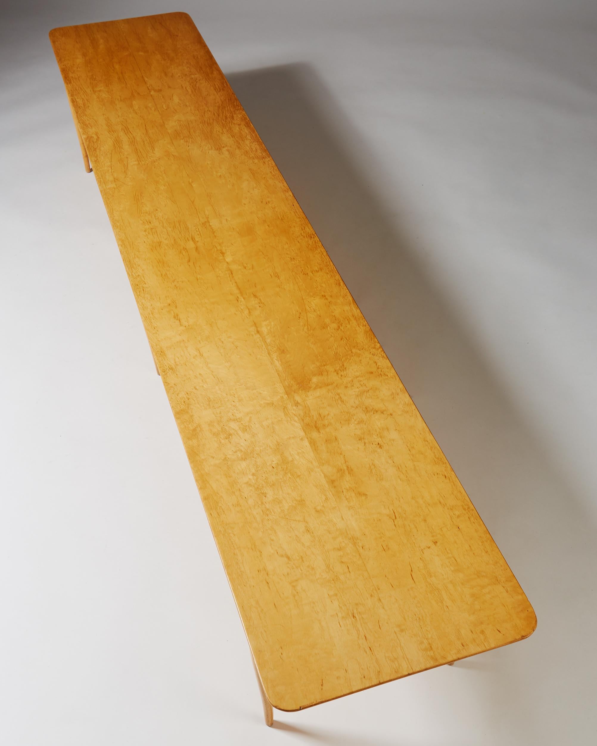Mid-20th Century Bench or Coffee Table “Annika” Designed by Bruno Mathsson for Karl Mathsson