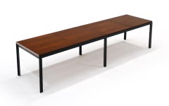 Bench or Coffee Table by Florence Knoll, Walnut and Black Angle Iron, Stunning