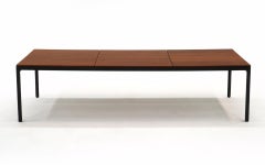 Bench or Coffee Table by Florence Knoll, Walnut and Black Angle Iron, Stunning