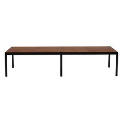 Bench or Coffee Table by Florence Knoll, Walnut and Black Angle Iron, Stunning