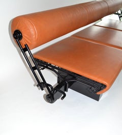 Bench oder Sofa aus Leder Stahl und Granit Osvaldo Borsani für Tecno, Italien, 1980er Jahre