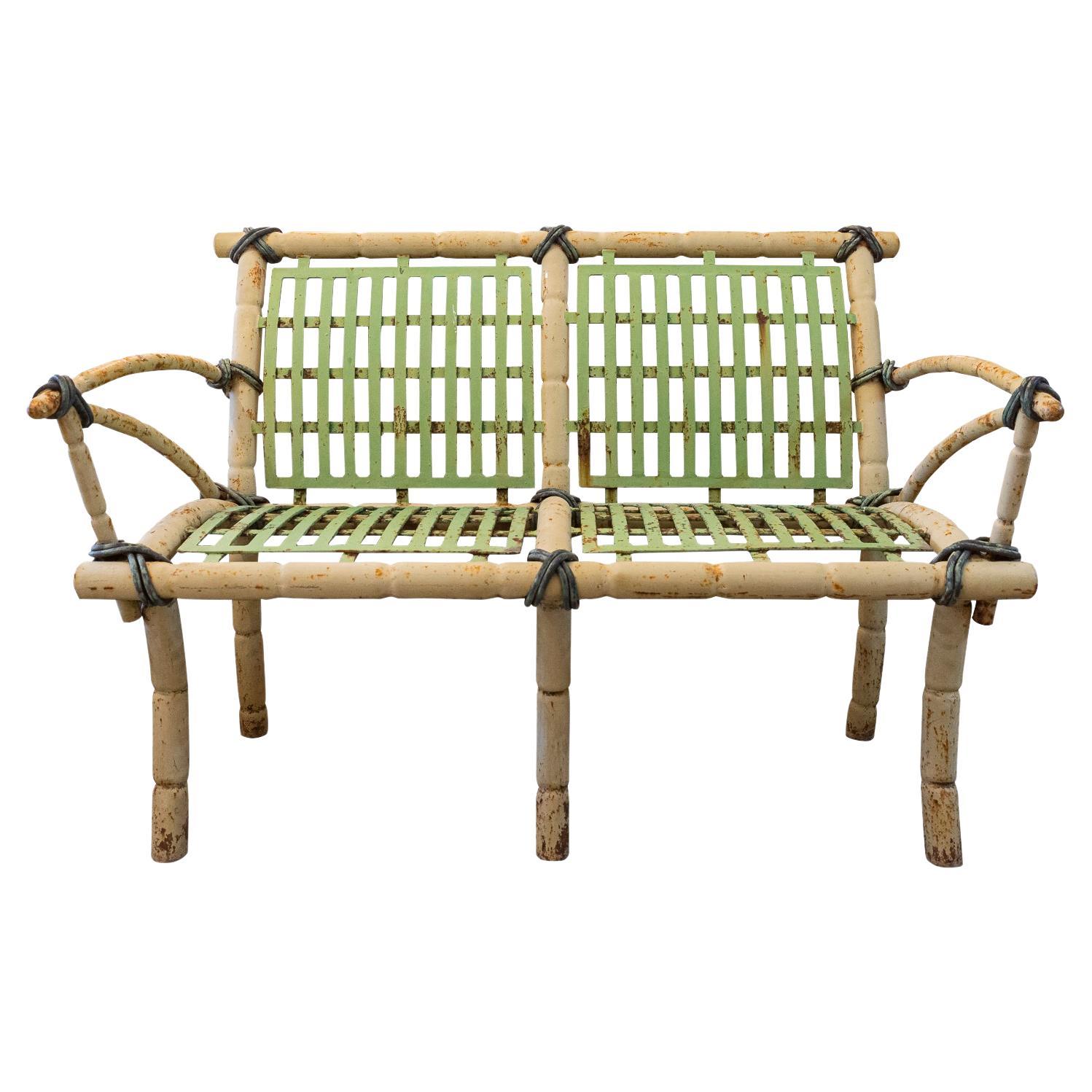 Bench, Painted Iron, France, circa 1900 For Sale