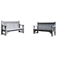 Bench Pair Parkland Teak Inscribed poem God's Garden Dorothy Frances Gurney