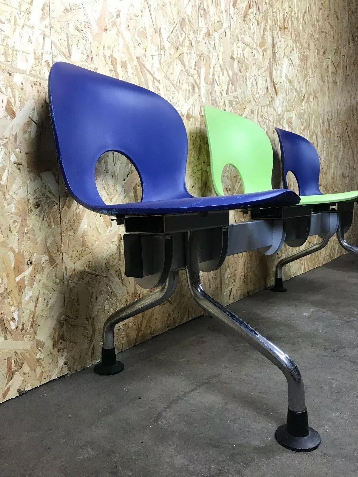 Bench Paul Barbieri Oliva Rexite 3 Seater Chair Waiting Bench Chrome For Sale 2