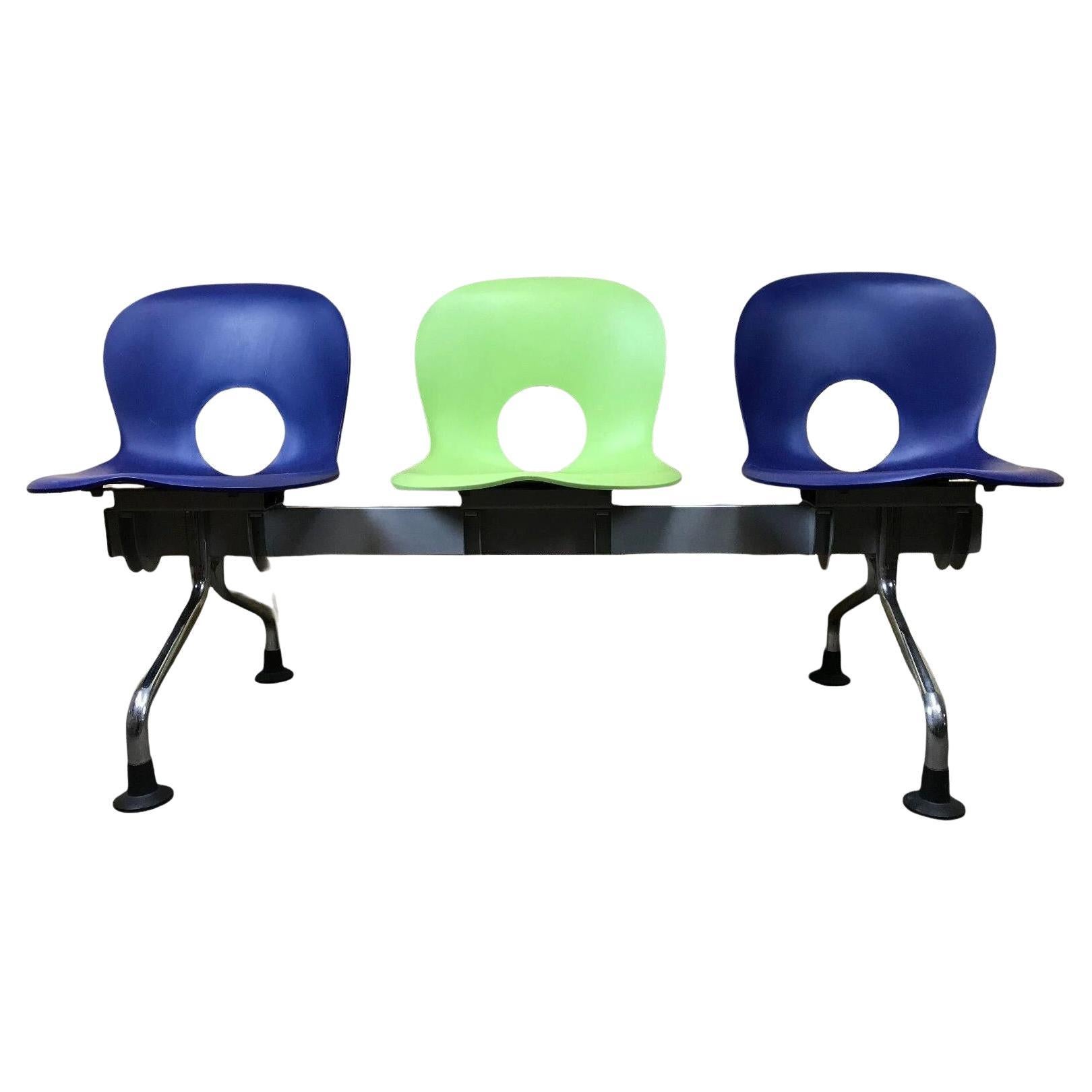 Bench Paul Barbieri Oliva Rexite 3 Seater Chair Waiting Bench Chrome For Sale