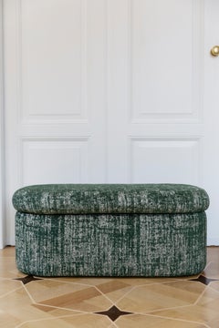 Pouf avec boîte, bouclette verte, Vintola Studio, Europe, Pologne