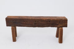 Banco, viga de madera recuperada, rústico, forma orgánica, interior y exterior, By Logniture