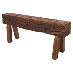 Bench, Reclaimed Wood Beam, Rustic, Organic Form, Indoor & Outdoor, By Logniture