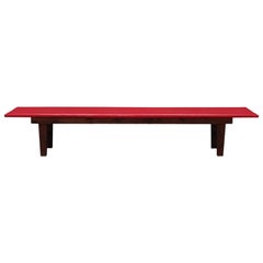 Bench Red Eco-Leather, Danish Design, 1990s