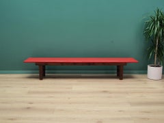 Bench Red Eco-Leather, Danish Design, 1990s