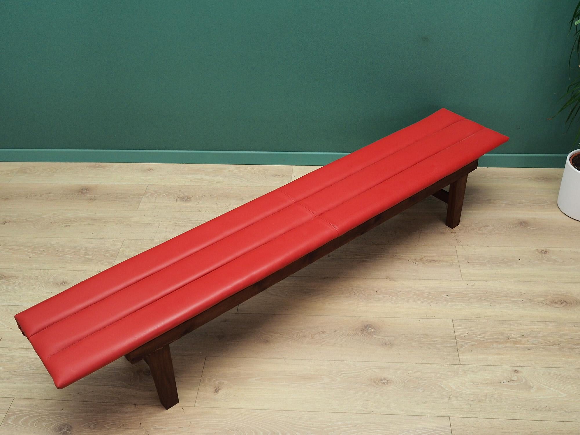 Late 20th Century Bench Red Eco-Leather, Danish Design, 1990s For Sale
