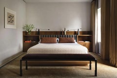 Banc sculptural Dynamic Contemporary Modern Woven en acier noirci sculpté à la main