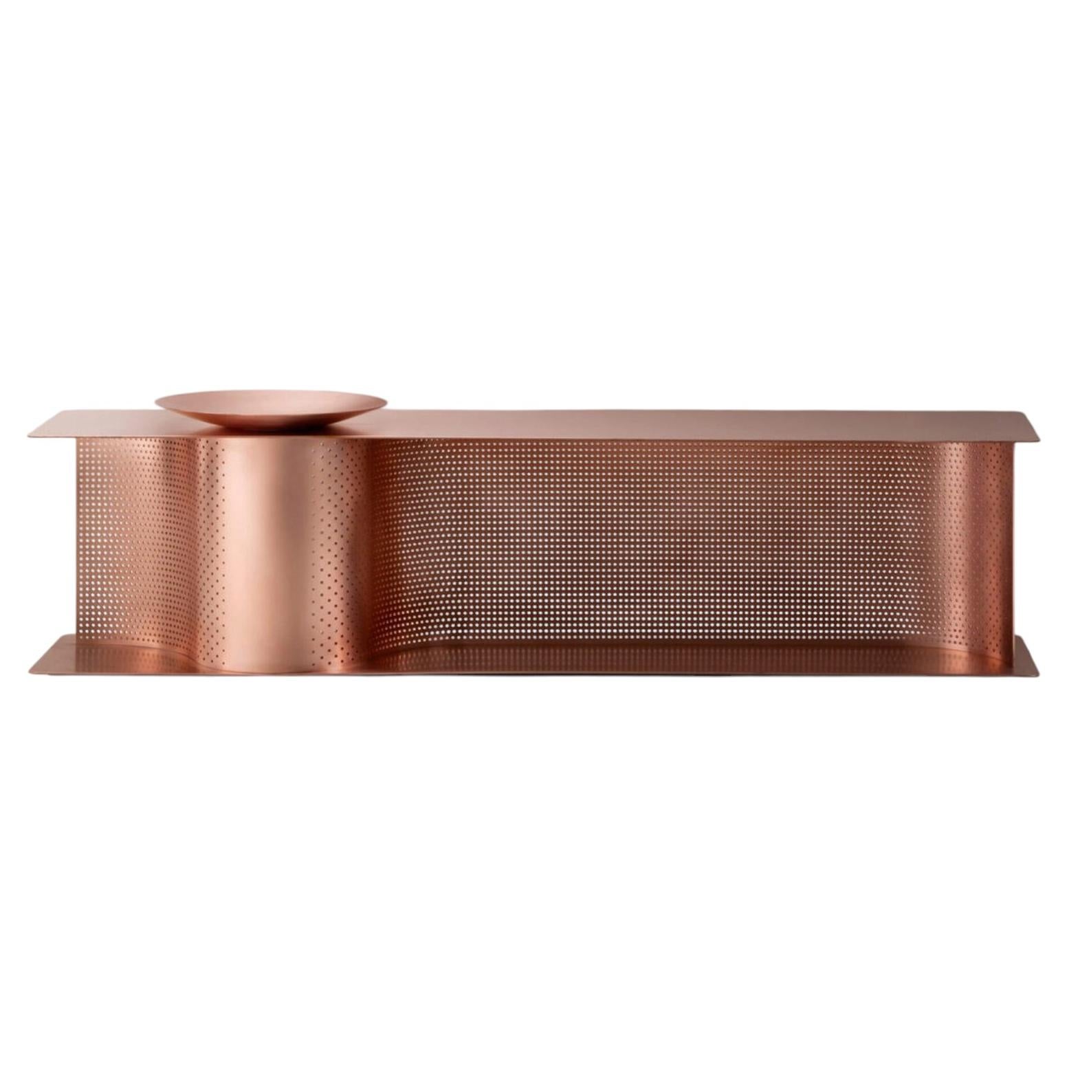 Bench, Sculptural Perforated Copper, Organic Wave Form Design, Italy For Sale