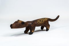 Contemporary Brazilian indigenous art. Sculptural Bench "Onça", by Turuza Wauja