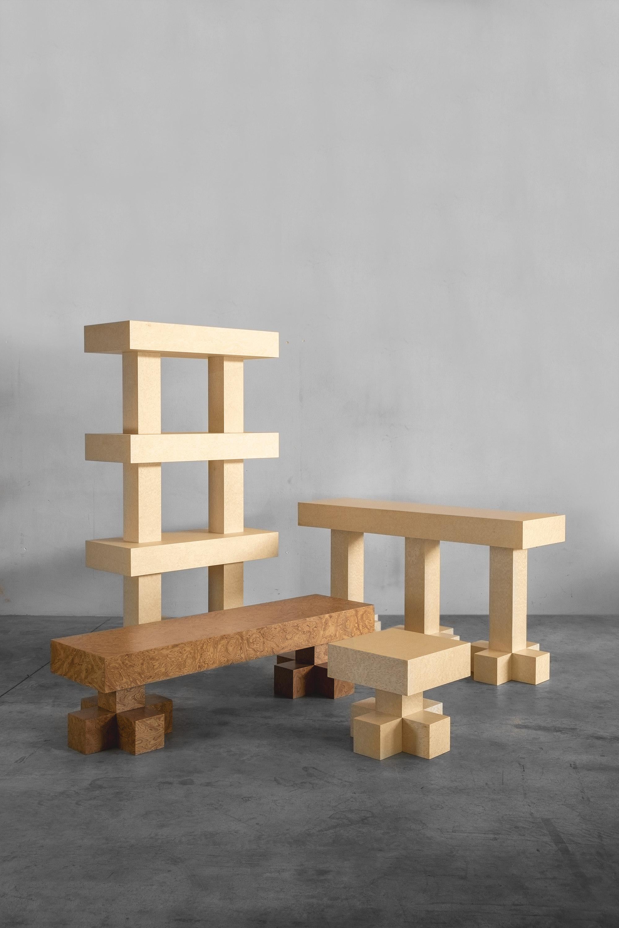 Bench Sitting Cara\Davide Medulum Pre-Composite Veneered Plywood In New Condition For Sale In Meolo, Venezia